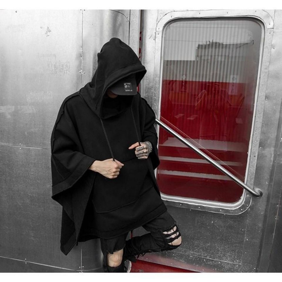 Techwear Black Oversized Hoodies